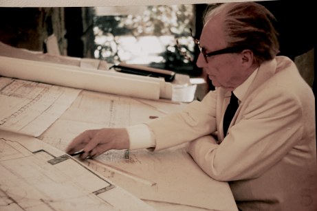 Frank Lloyd Wright, Architect, Drafting the Marin County Civic Center, 1958 or 1959